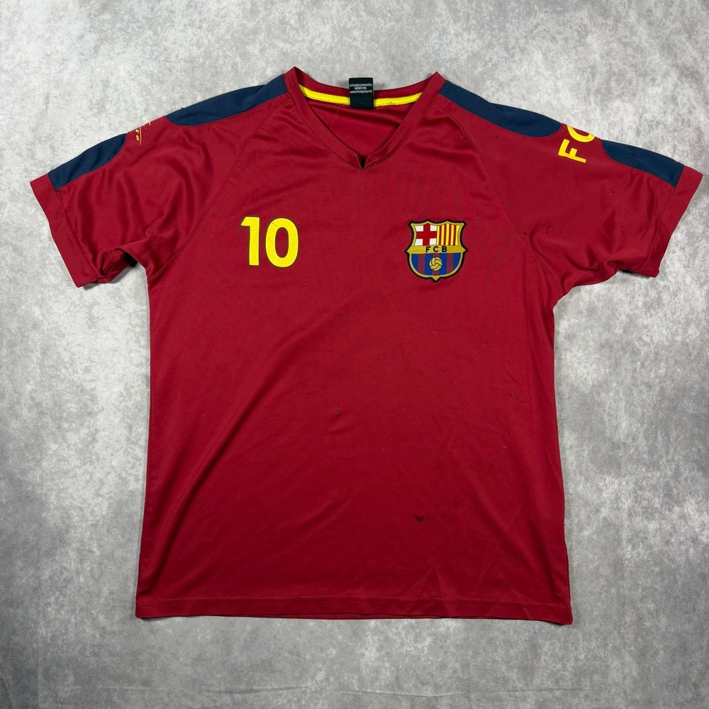 FC Barcelona Messi 10 Soccer Jersey Mens Medium Red Official Merchandise FCB